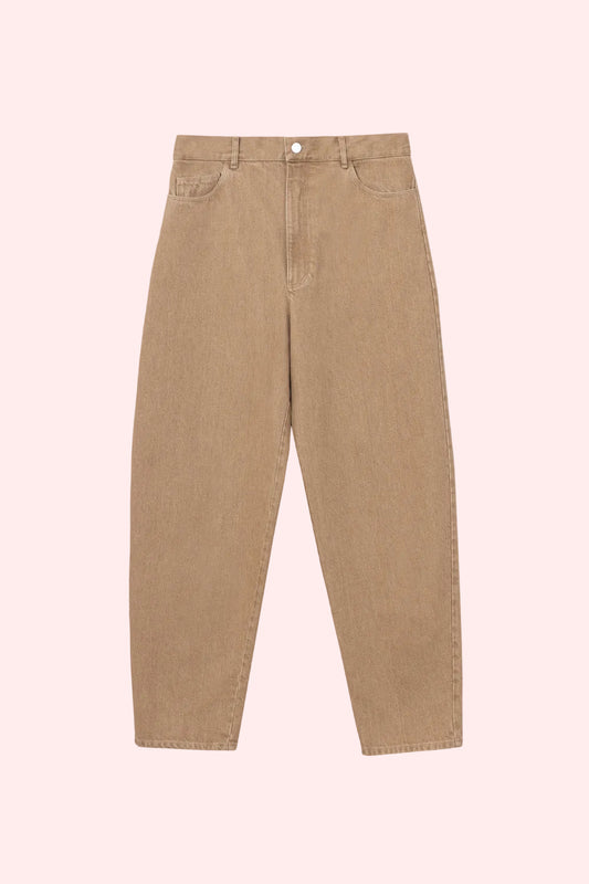 DENIM CARROT PANTS Beige