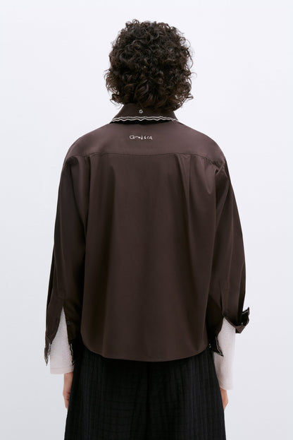 embroidery shirt chocolate