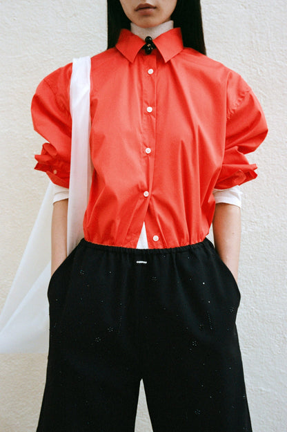 oversized cotton shirt coral