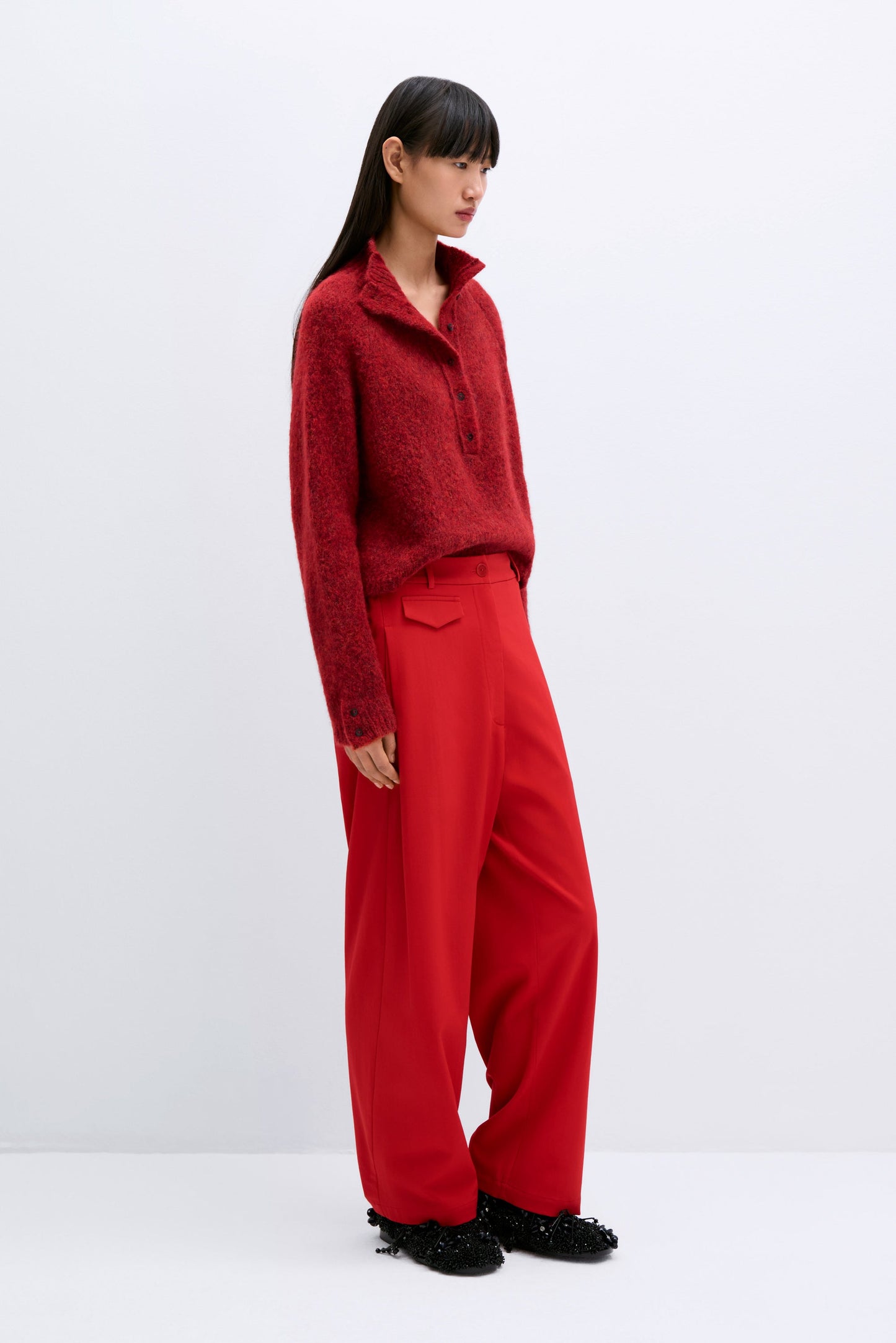 Cordera tailoring pocket pants red side