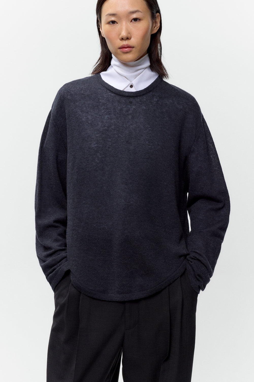 MERINO WOOL LONG-SLEEVE T-SHIRT Anthracite