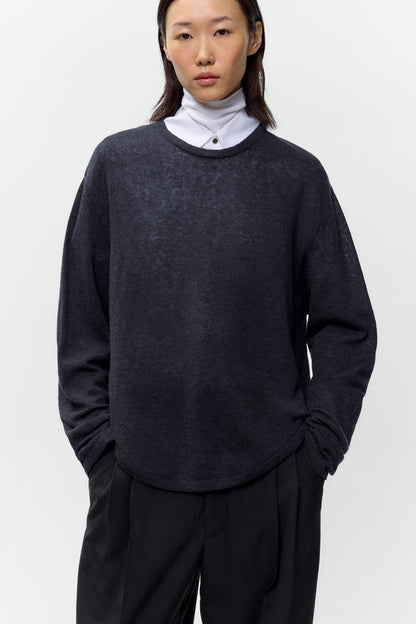 MERINO WOOL LONG-SLEEVE T-SHIRT Anthracite
