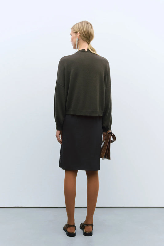 cotton & cashmere cardigan dark moss