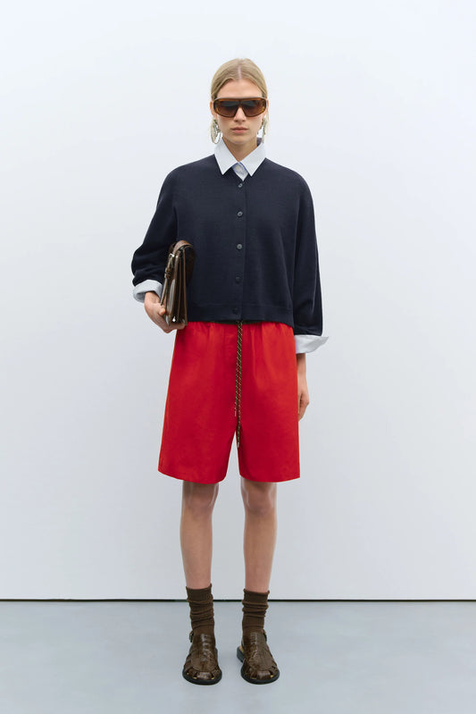 merino wool cardigan navy