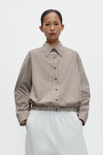 CHECKED BOMBER SHIRT Black/Orange