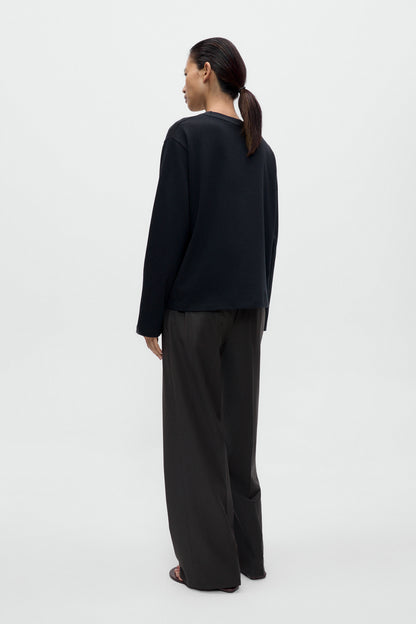 EMBELLISHED LONG-SLEEVE TEE Black