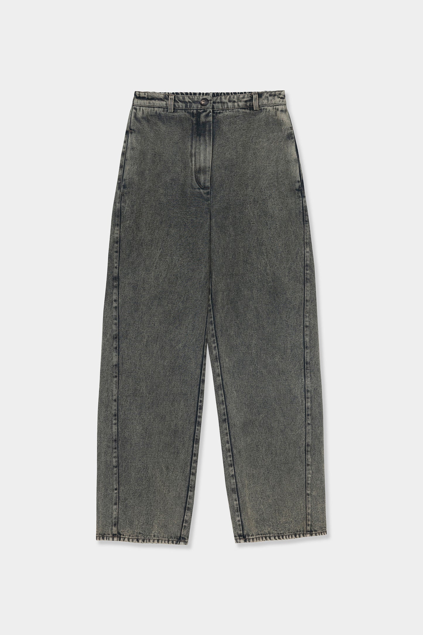 WASHED DENIM STRAIGHT PANTS Grey