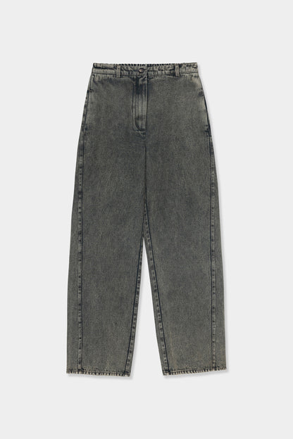 WASHED DENIM STRAIGHT PANTS Grey
