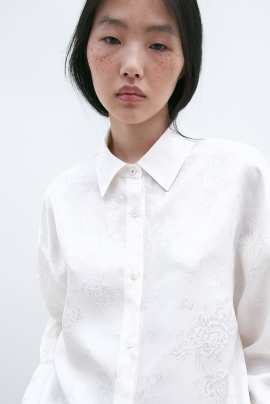 Cordera flower jacquard shirt close-up front