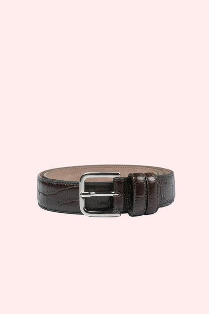 classic belt brown crocodile