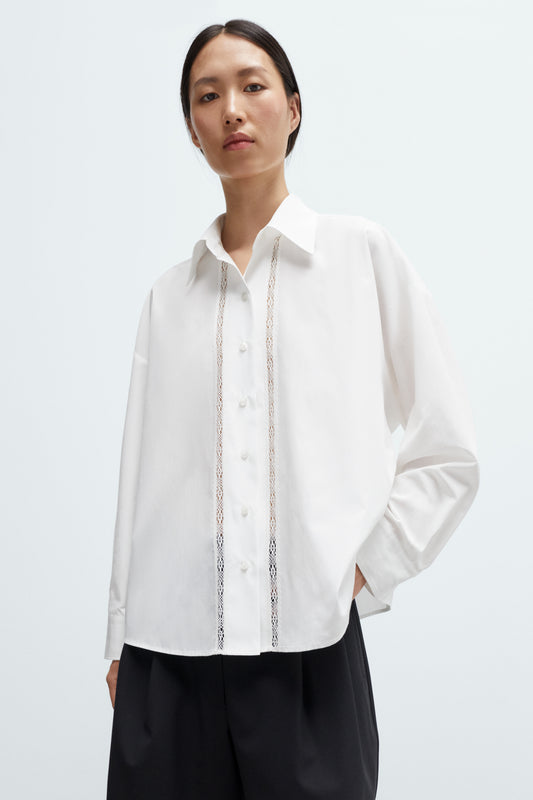 LACE SHIRT White