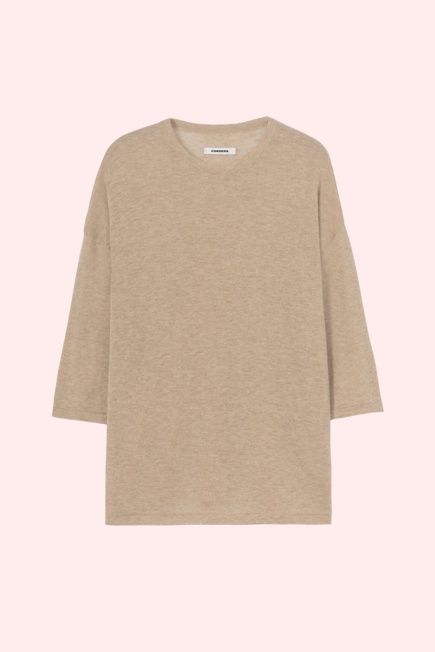 MERINO WOOL OVERSIZED T-SHIRT Beige