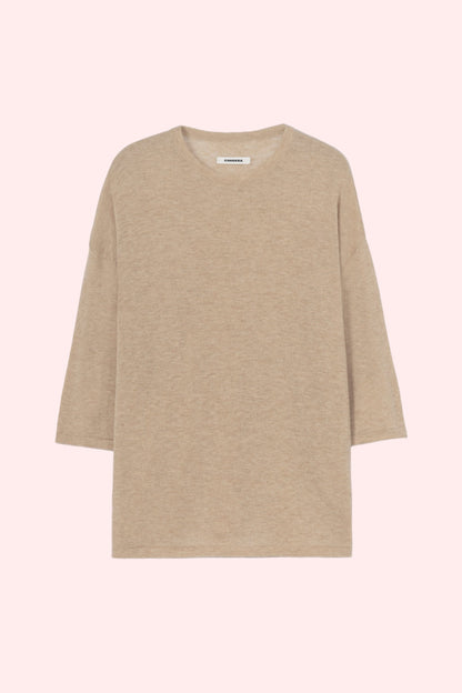 MERINO WOOL OVERSIZED T-SHIRT Beige