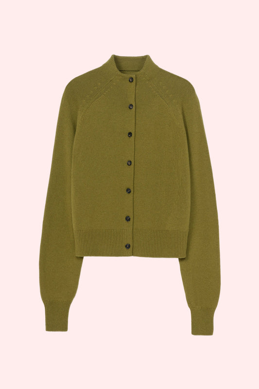 MERINO WOOL PERKINS CARDIGAN Woodbine