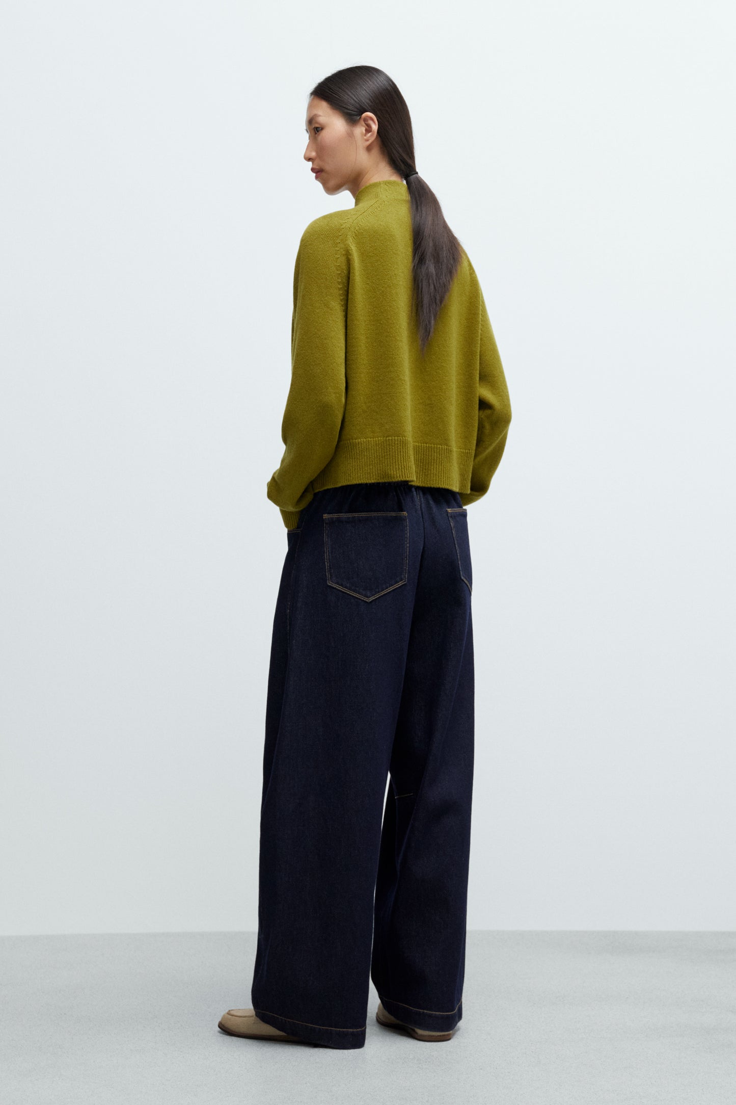 MERINO WOOL PERKINS CARDIGAN Woodbine