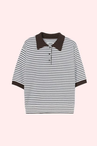 MERINO WOOL STRIPED POLO