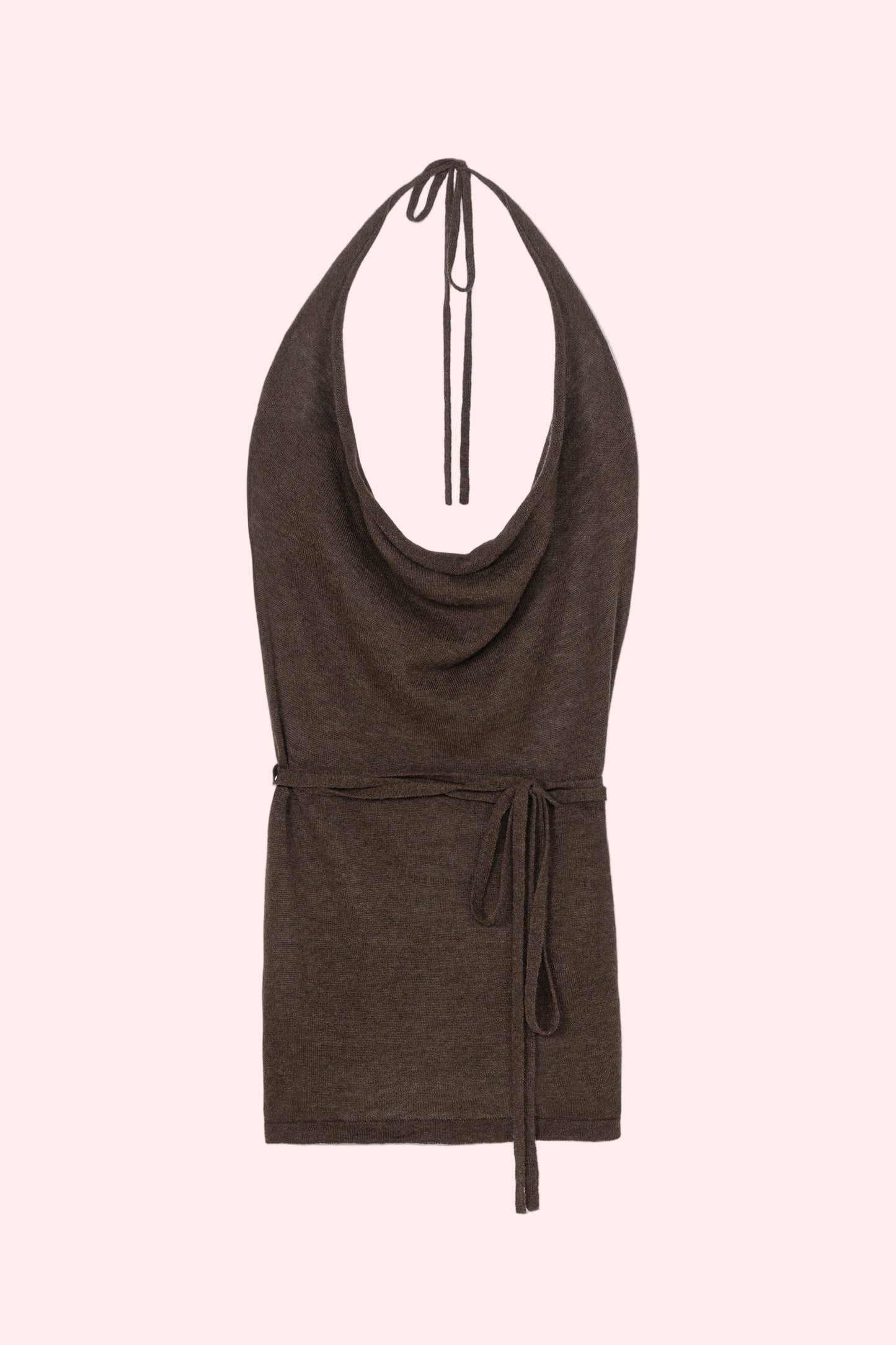 MERINO WOOL TIE TOP Brown