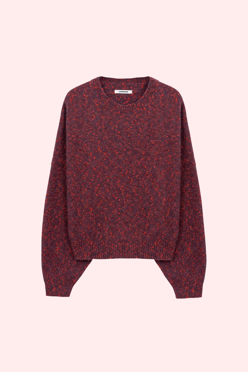 SPECKLED CREWNECK SWEATER Beaujolais