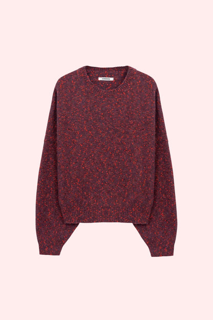 SPECKLED CREWNECK SWEATER Beaujolais