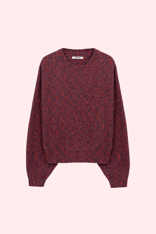 SPECKLED CREWNECK SWEATER Beaujolais