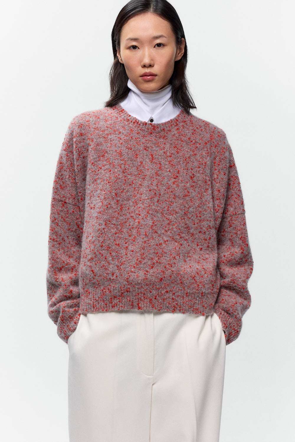 SPECKLED CREWNECK SWEATER Malva