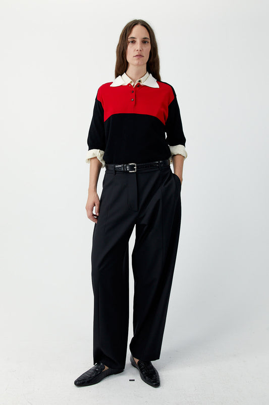 ORGANIC COTTON COLORBLOCK POLO Black