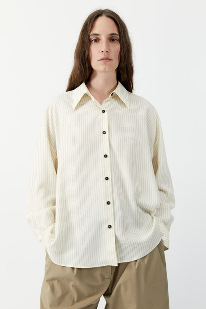 OVERSIZED PENCIL STRIPED SHIRT Cream