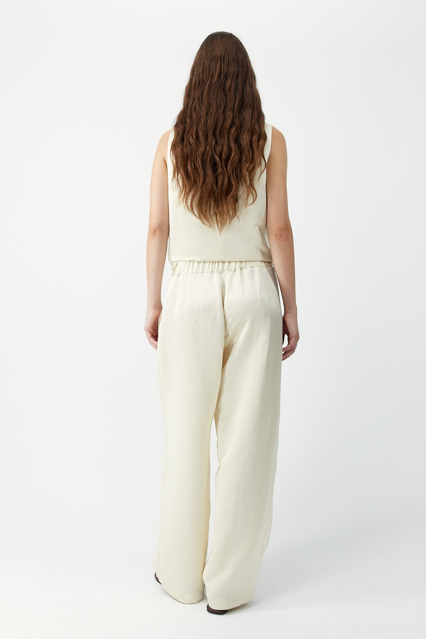 SATIN MASCULINE PANTS Marfil