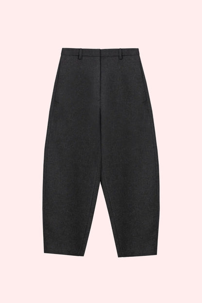 WOOL CURVED PANTS Anthracite