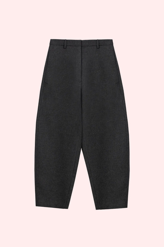 WOOL CURVED PANTS Anthracite