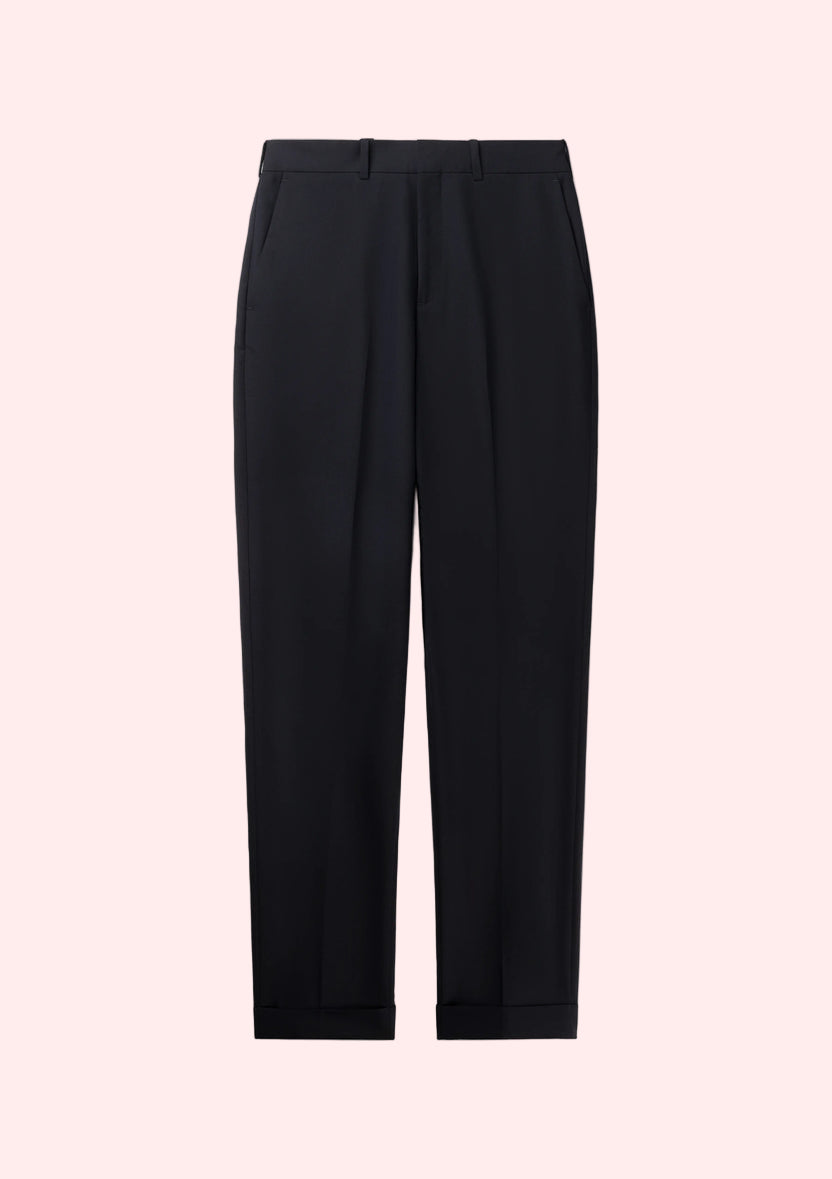 STRAIGHT-LEG TROUSERS BLACK