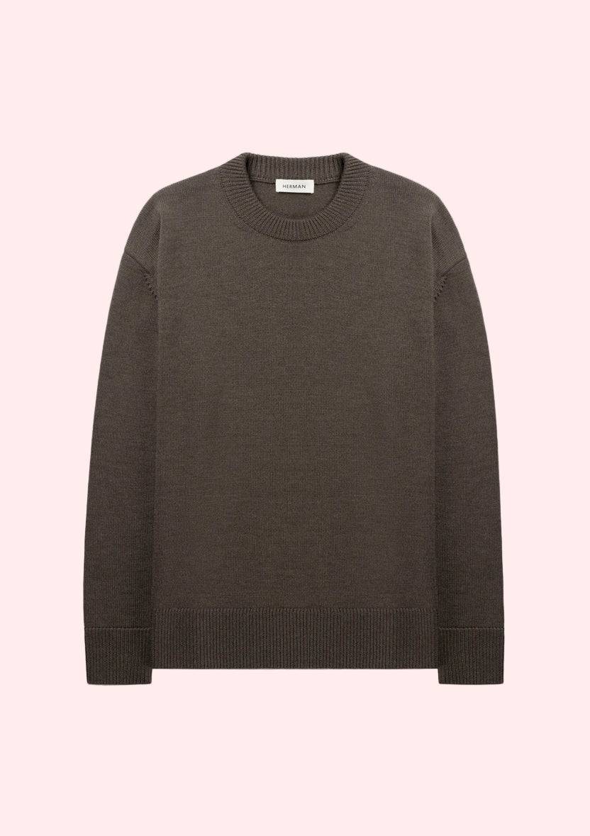 CREW NECK SWEATER TAUPE