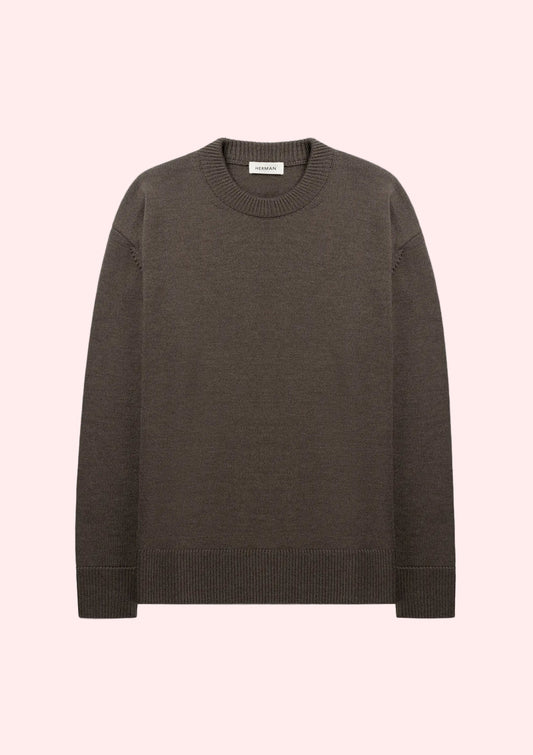 CREW NECK SWEATER TAUPE