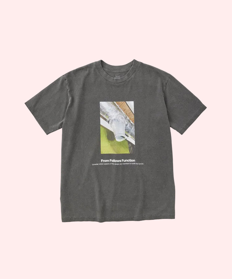 t-shirt 17/-ROUND SHAPE DYED TEE "From Follows Function" Black