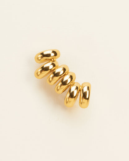 Single climber clip earring gold-plated silver