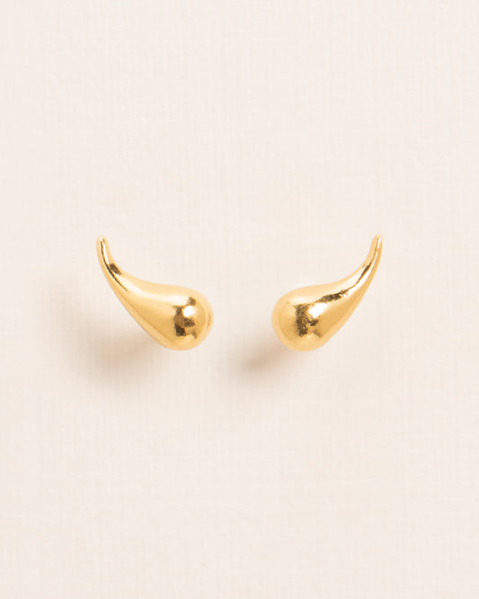 stud earrings Droplet gold-plated silver