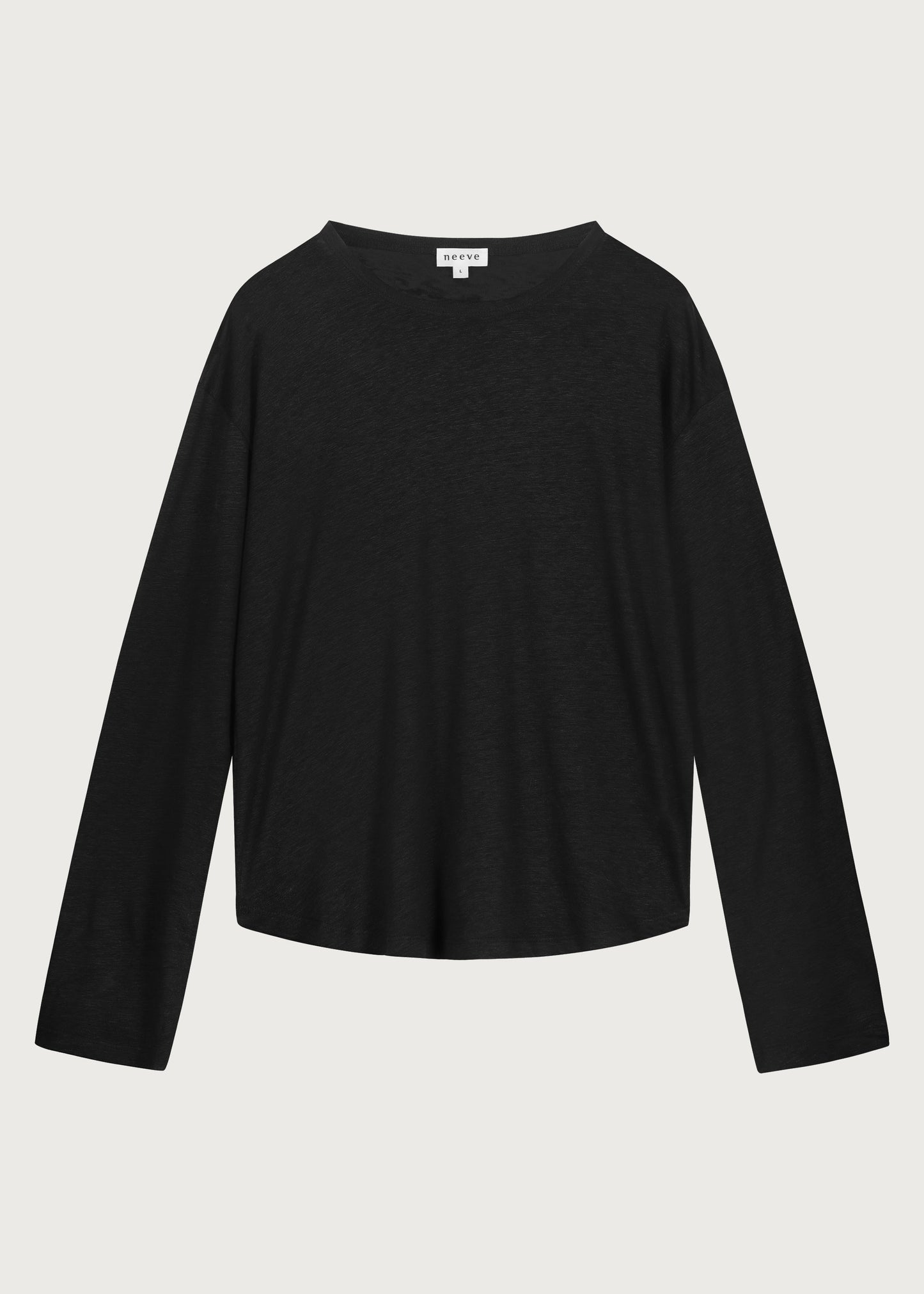 linen longsleeve The Reese essential black