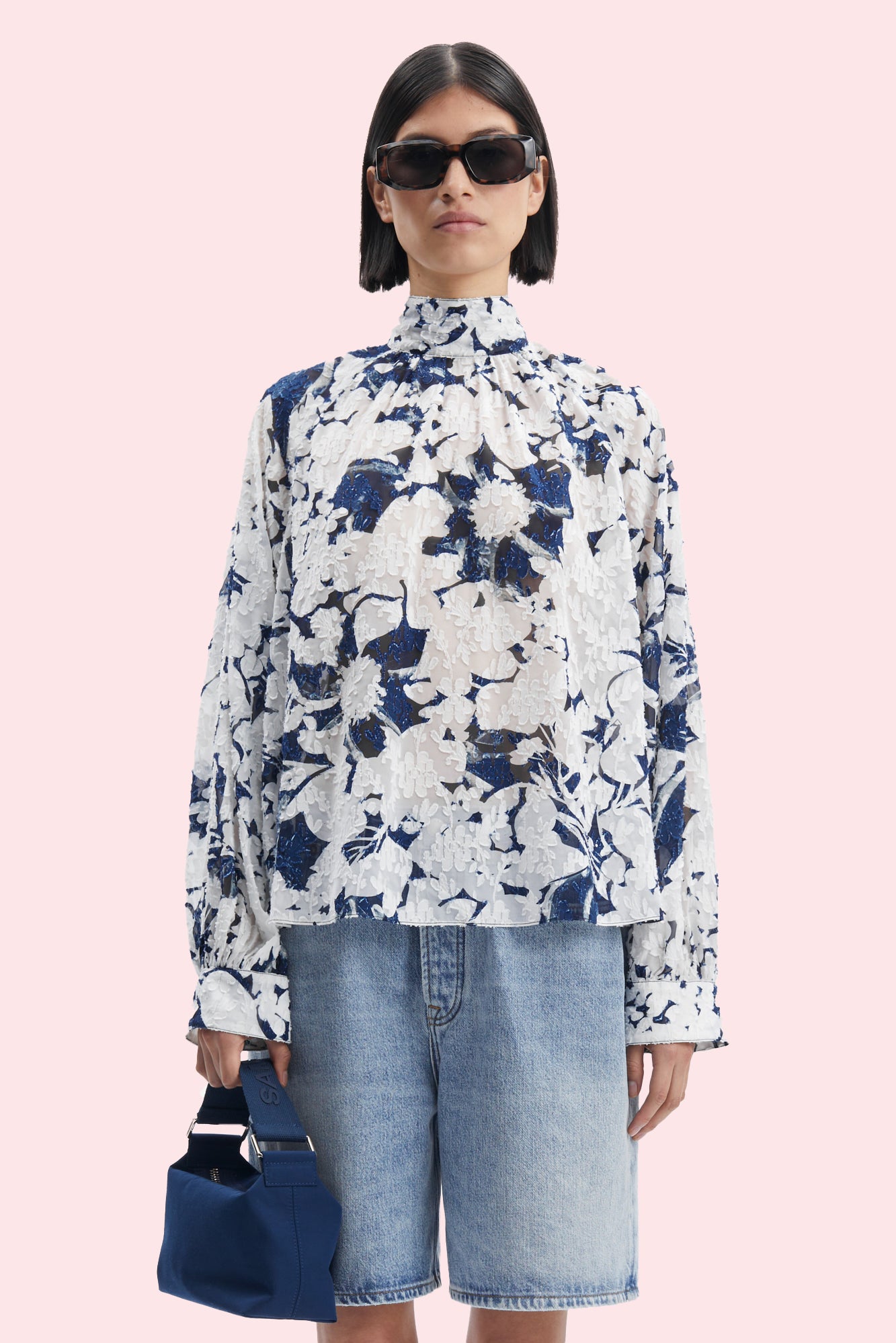 blouse Ebbali flora blue front