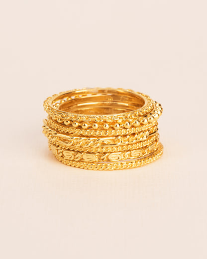 ring Stacked Chapters gold-plated